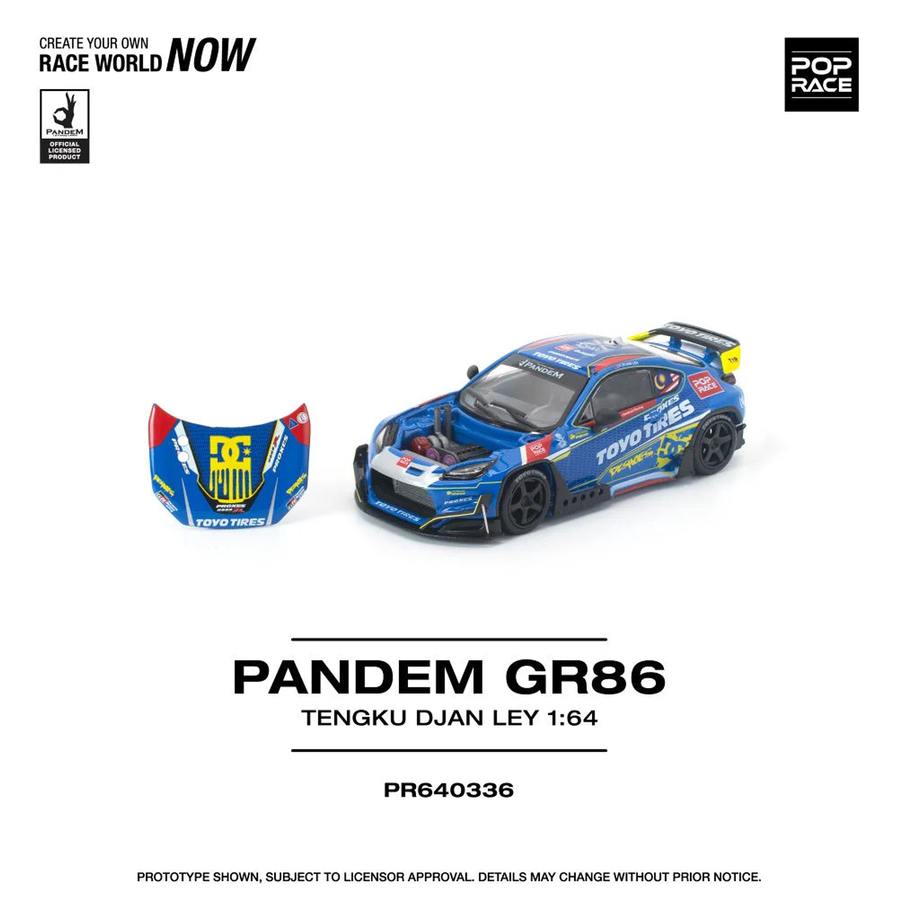 (PREVENTA) Pop Race 1:64 Toyota Pandem GR86 Tengku Djan Ley
