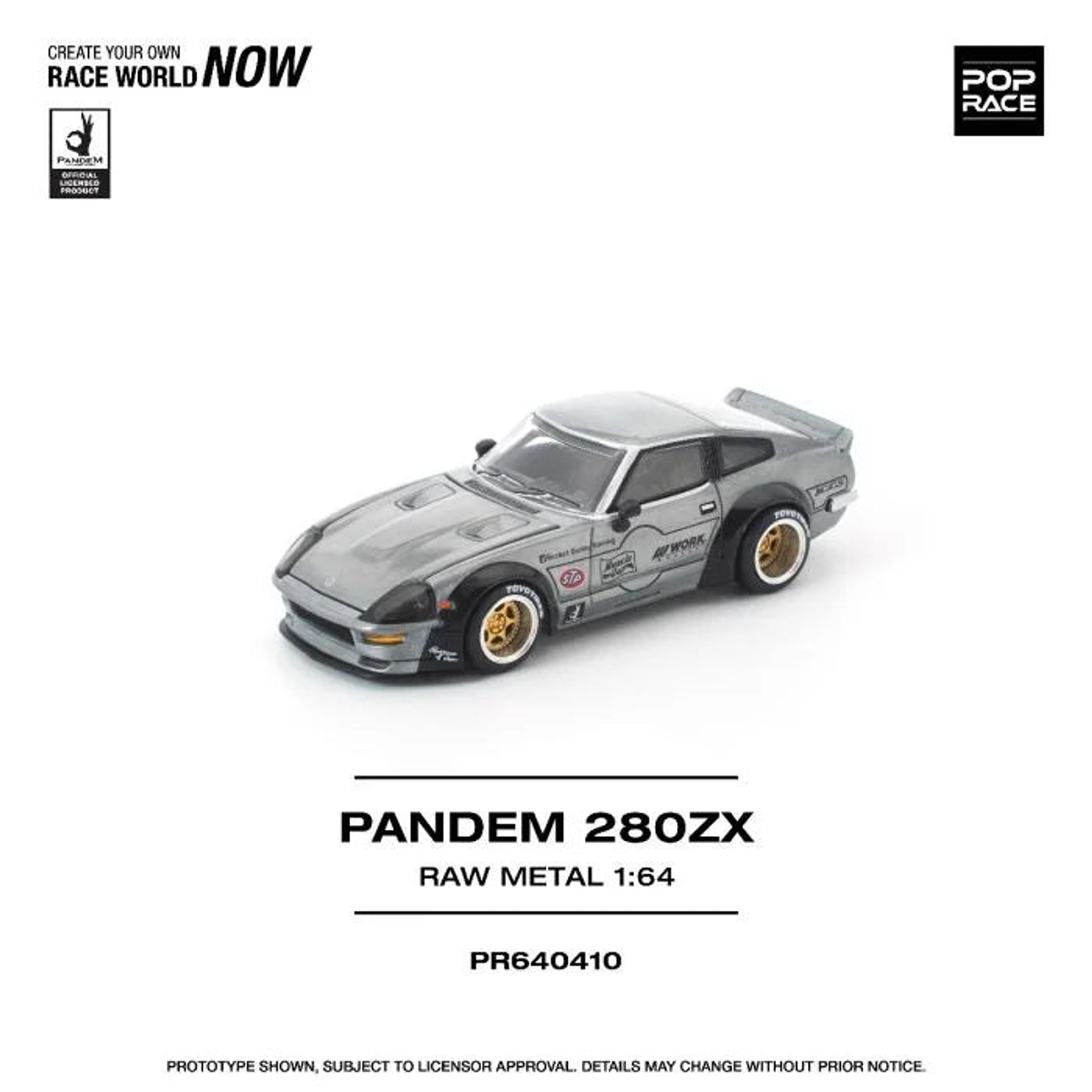 (PREVENTA) Pop Race 1:64 Nissan Pandem 280ZX Raw Metal