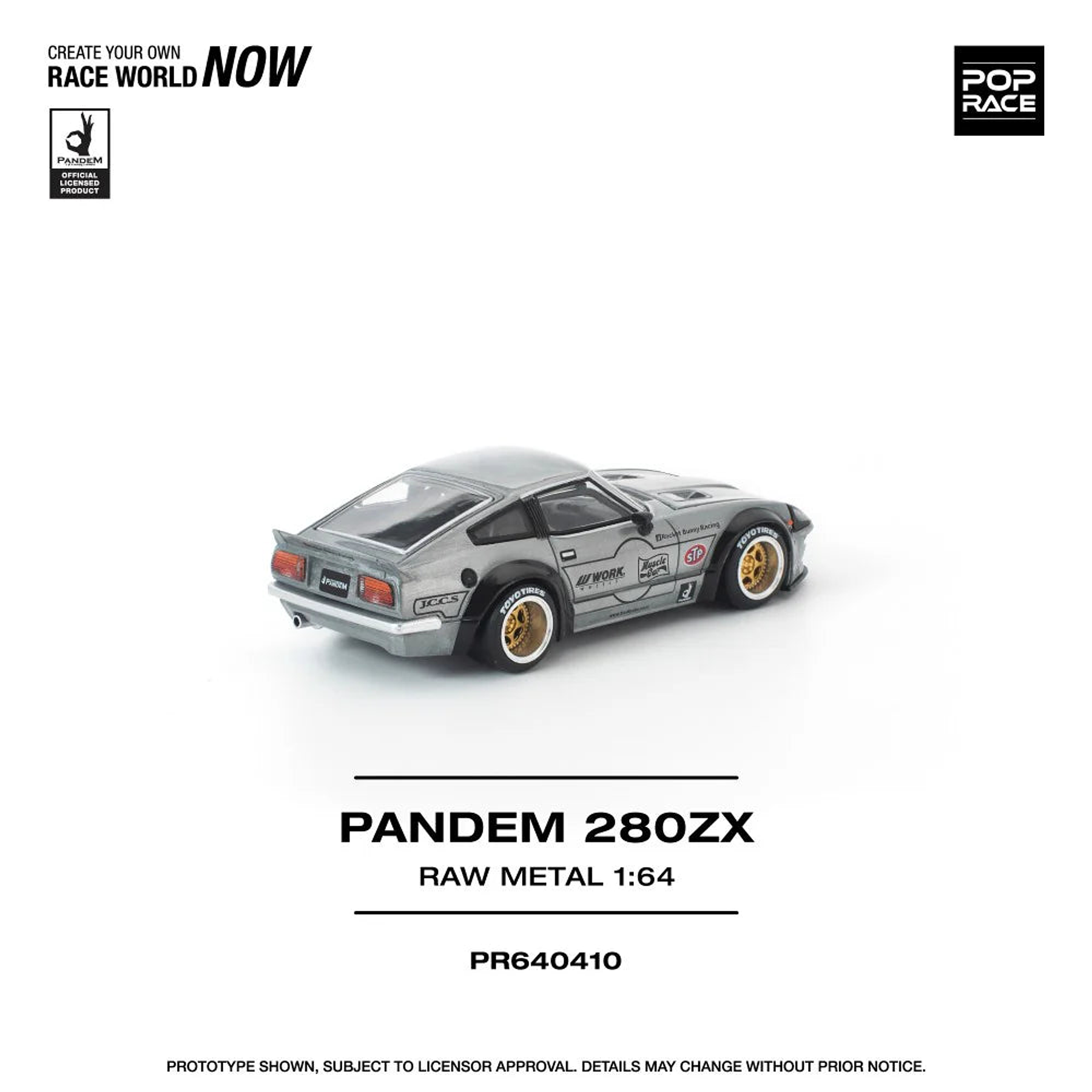 (PREVENTA) Pop Race 1:64 Nissan Pandem 280ZX Raw Metal