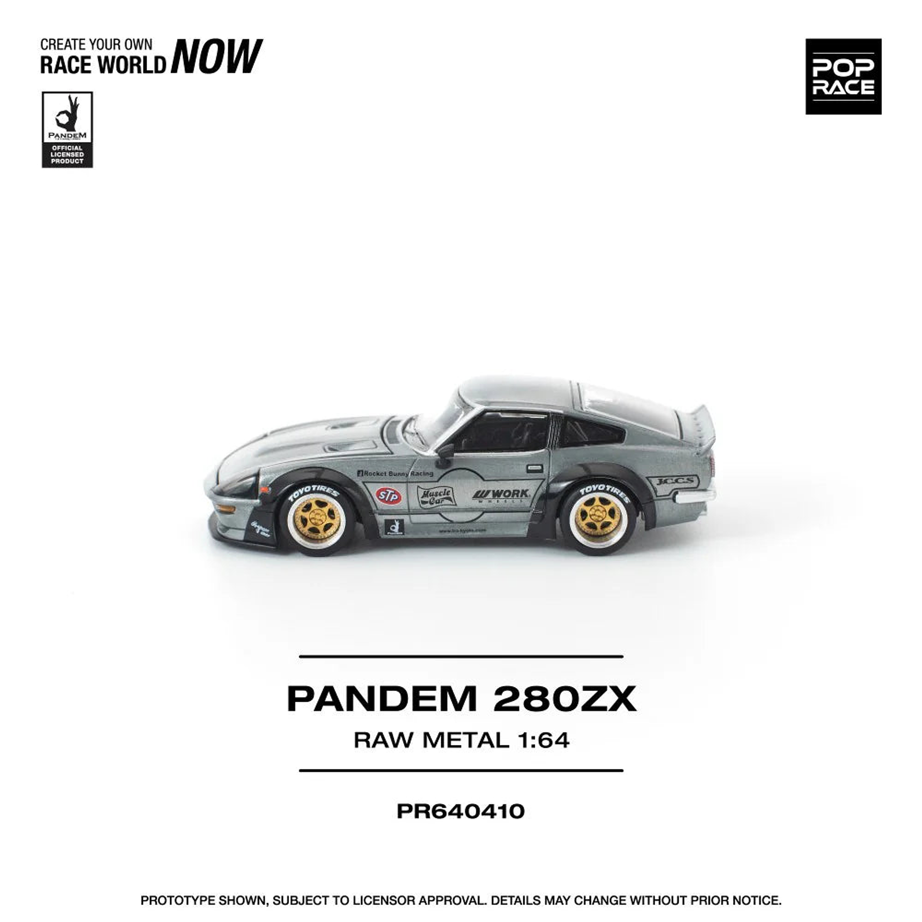 (PREVENTA) Pop Race 1:64 Nissan Pandem 280ZX Raw Metal