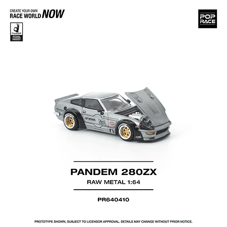 (PREVENTA) Pop Race 1:64 Nissan Pandem 280ZX Raw Metal
