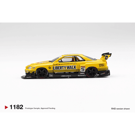 (PREVENTA) Mini GT 1:64 No.1182 Nissan LB-ER34 Super Silhouette SKYLINE Sport Yellow