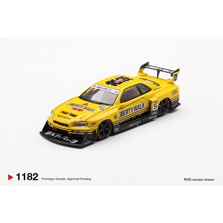 (PREVENTA) Mini GT 1:64 No.1182 Nissan LB-ER34 Super Silhouette SKYLINE Sport Yellow