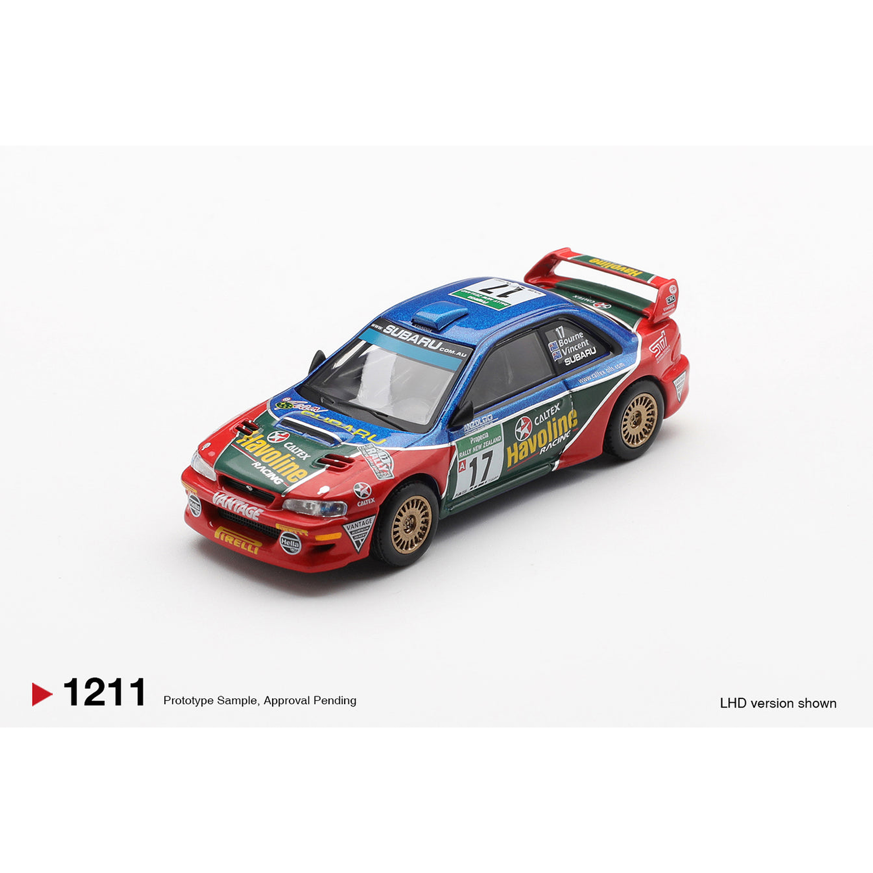 (PREVENTA) Mini GT 1:64 No.1211 Subaru Impreza WRC98 #17 2000 Rally New Zealand