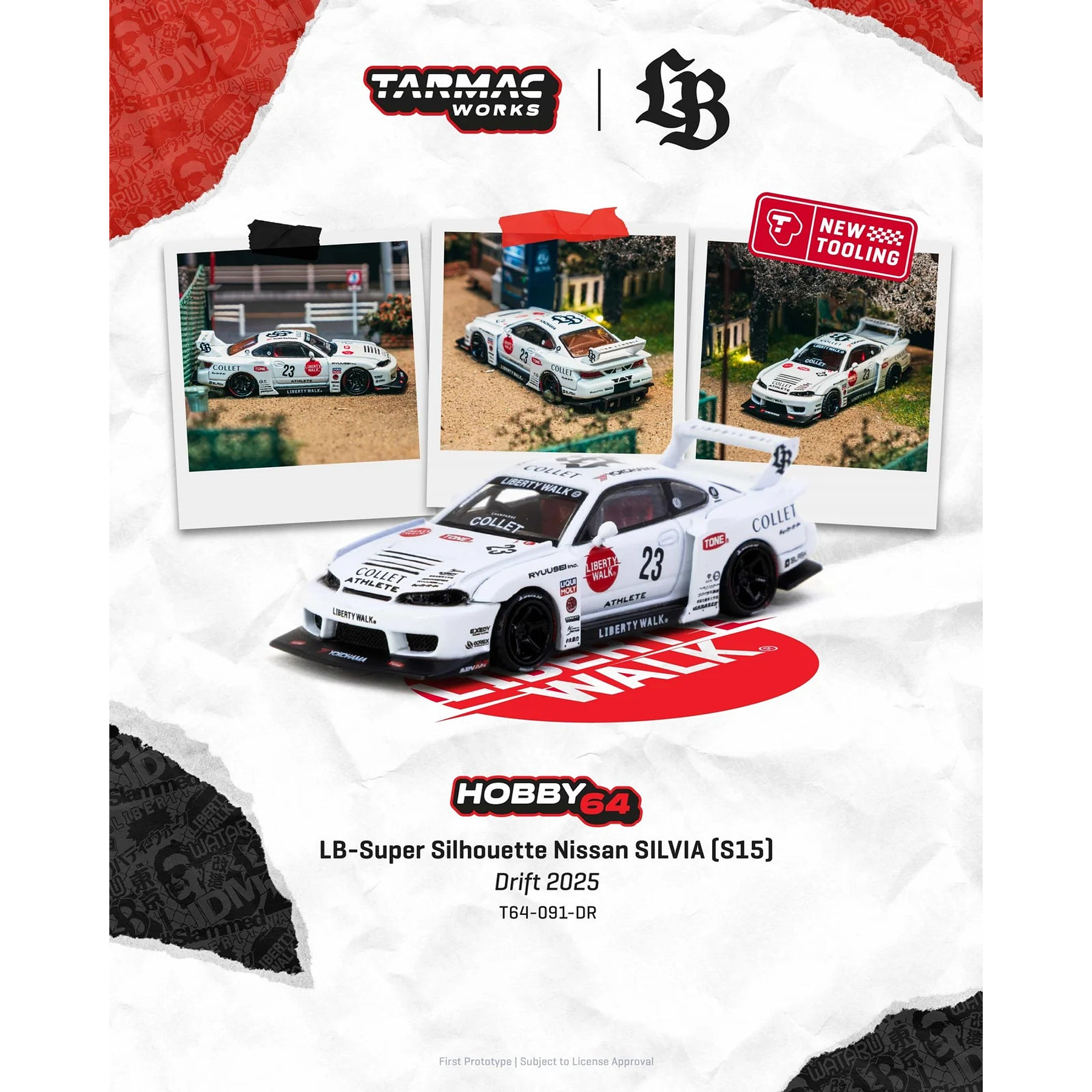 (PREVENTA) Tarmac Works 1:64 LB-Super Silhouette Nissan SILVIA (S15) Drift 2025