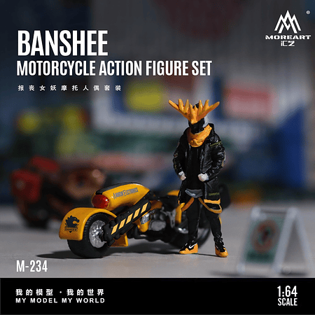 (PREVENTA) MoreArt 1:64 Demon with Motorcycle Figure Set Resin Model