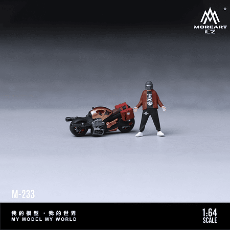 (PREVENTA) MoreArt 1:64 Machine Gun Motorcycle with figure