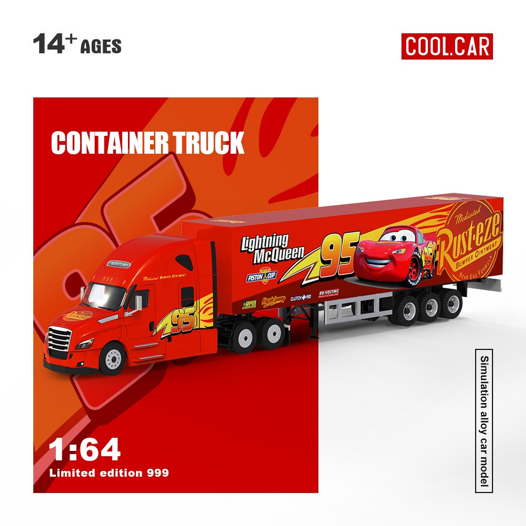 (PREVENTA) Cool Car 1:64 Freightliner Lightning McQueen 