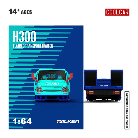 (PREVENTA) Cool Car 1:64 H300 flatbed transport trailer Falken