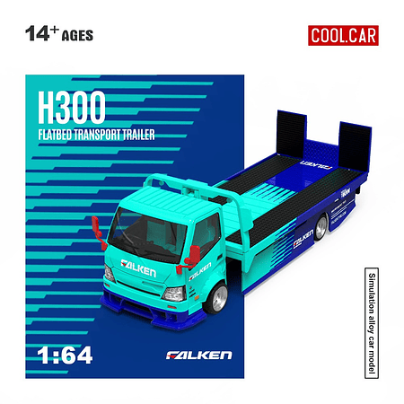 (PREVENTA) Cool Car 1:64 H300 flatbed transport trailer Falken