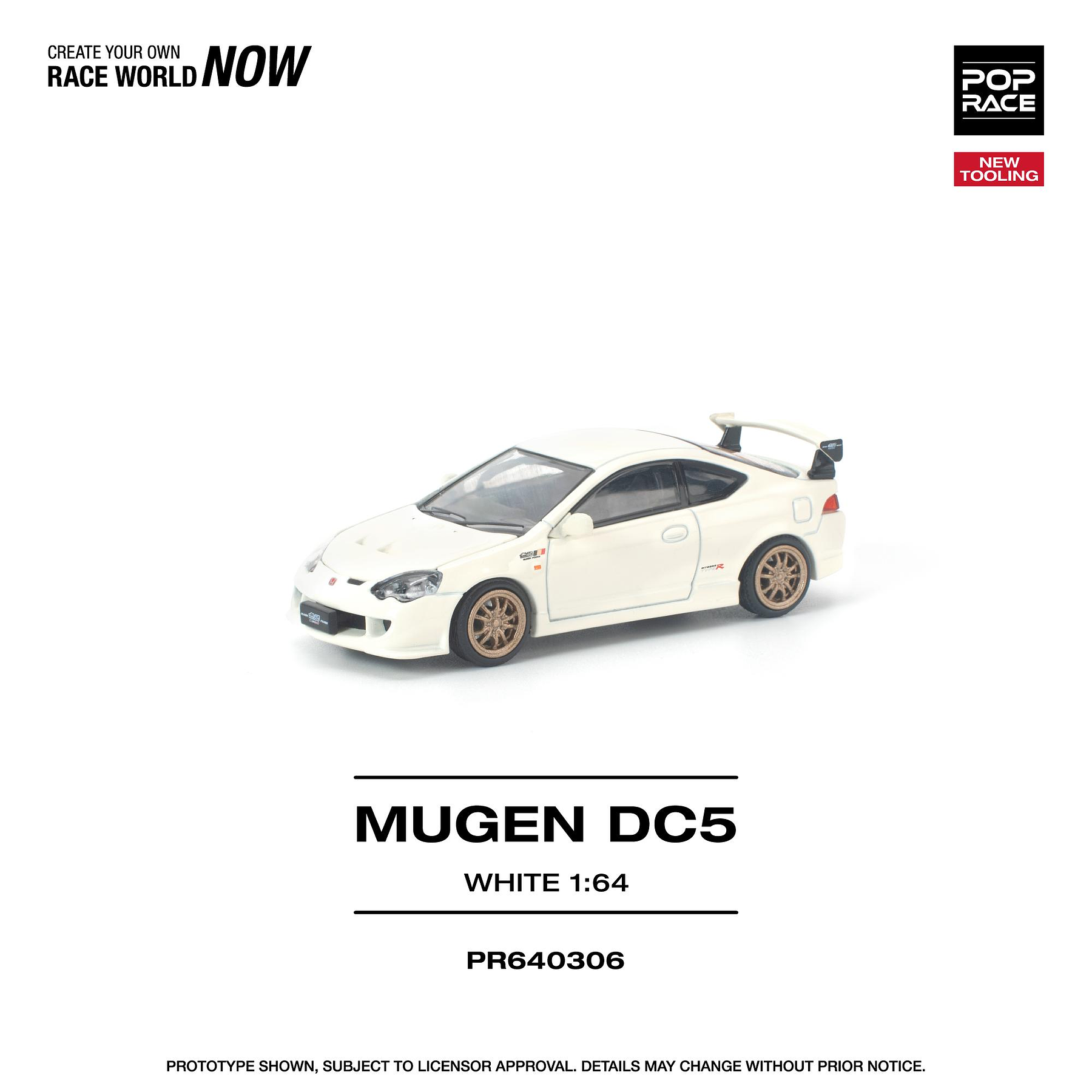 (PREVENTA) Pop Race 1:64 Honda DC5 MUGEN White