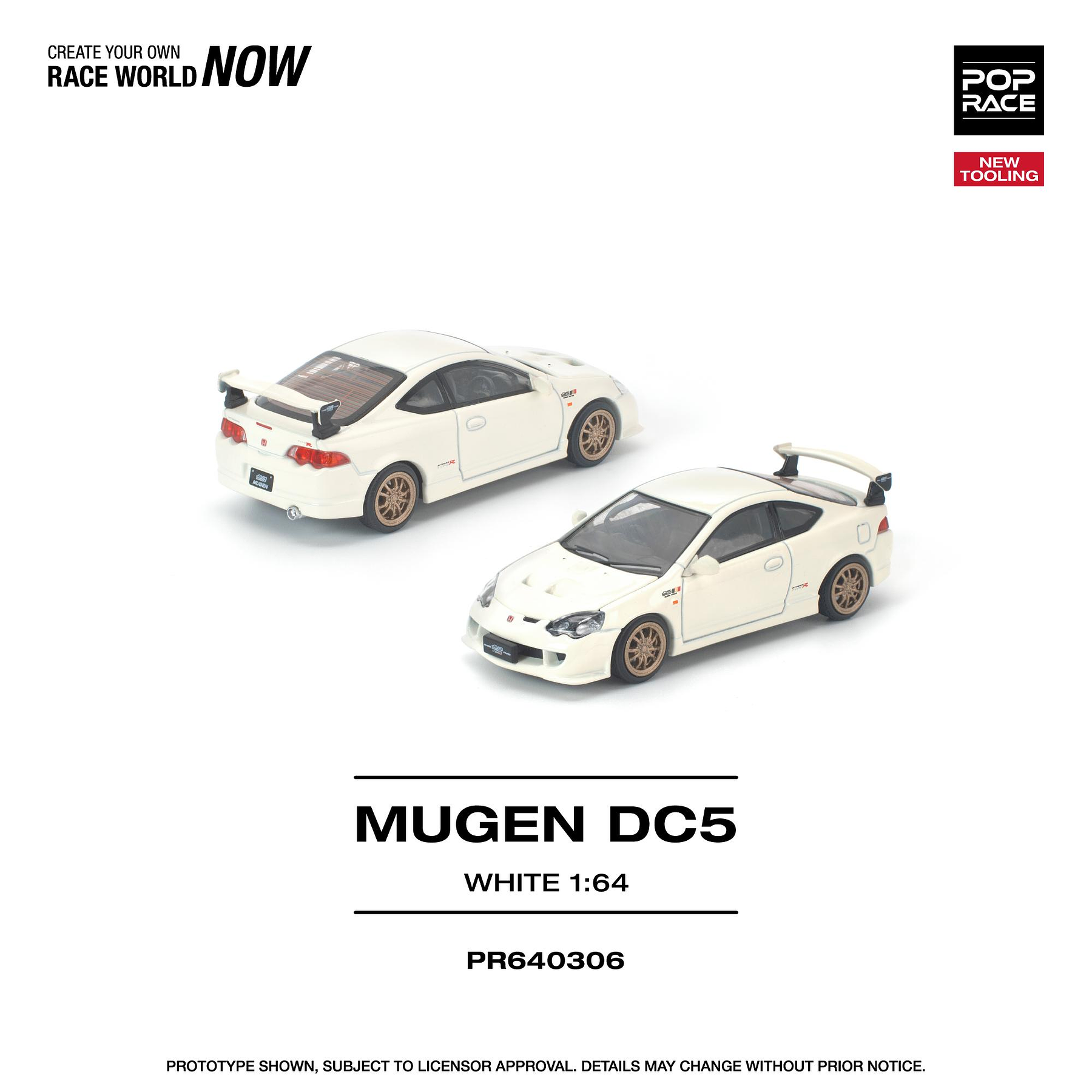 (PREVENTA) Pop Race 1:64 Honda DC5 MUGEN White