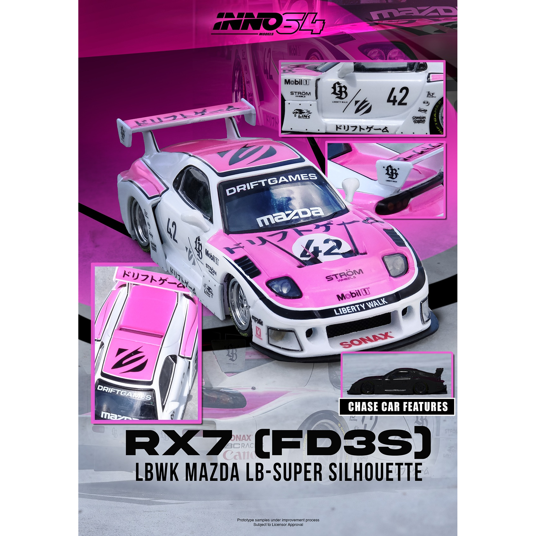 (PREVENTA) Inno64 1:64 Mazda RX7 (FD3S) LB-SUPER SILHOUETTE 