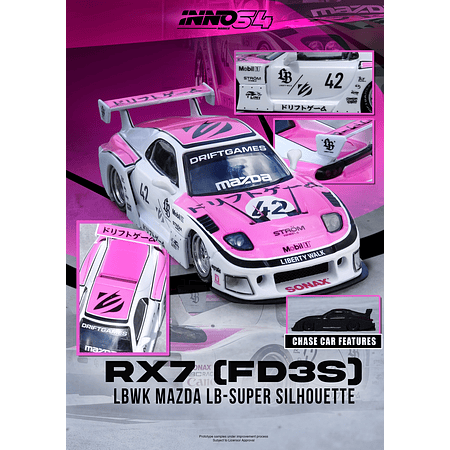 (PREVENTA) Inno64 1:64 Mazda RX7 (FD3S) LB-SUPER SILHOUETTE "Drift Game 2025"