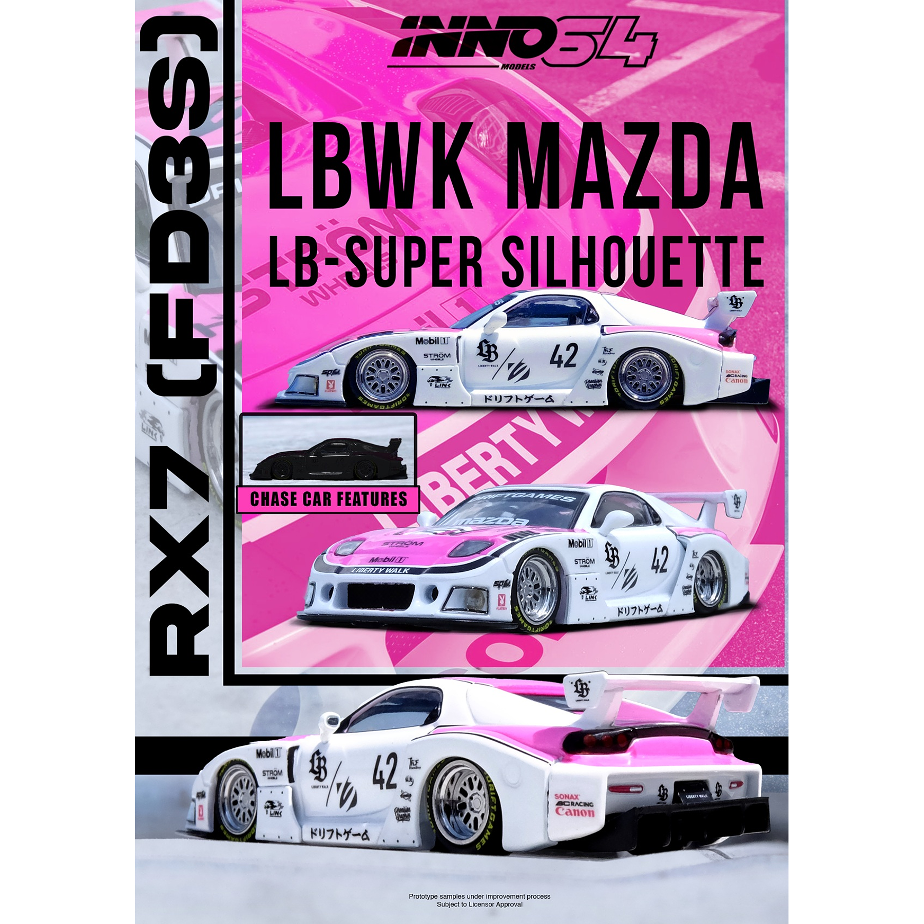(PREVENTA) Inno64 1:64 Mazda RX7 (FD3S) LB-SUPER SILHOUETTE 