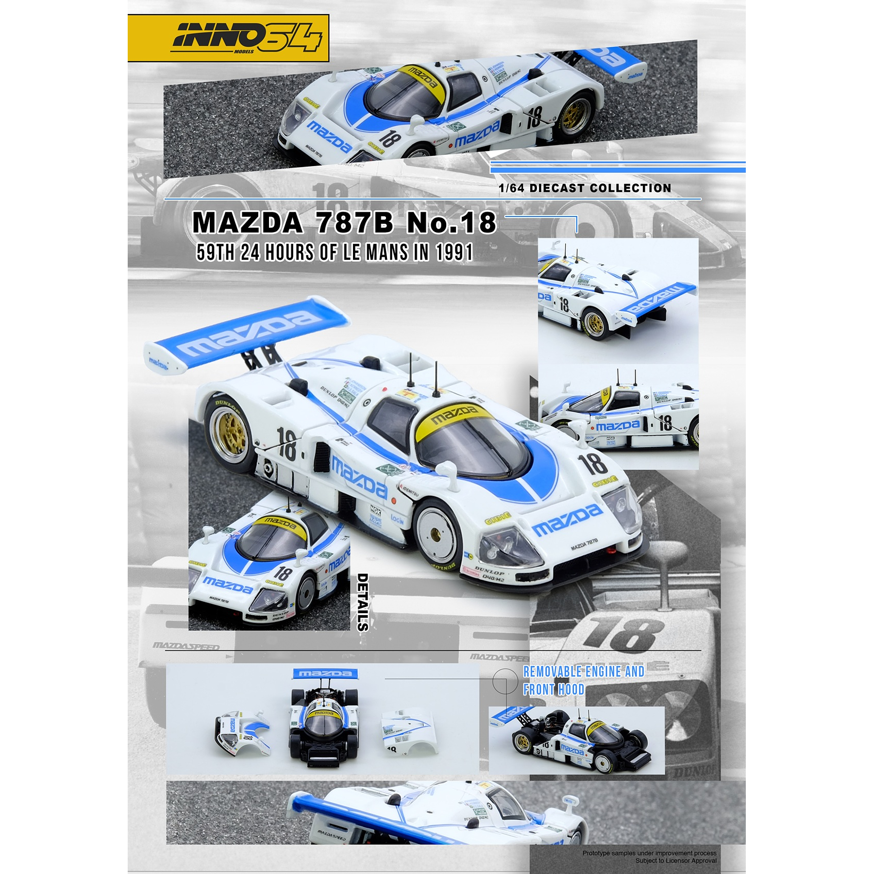 (PREVENTA) Inno64 1:64 Mazda 787B No.18 59th 24 Hours Le Mans 1991