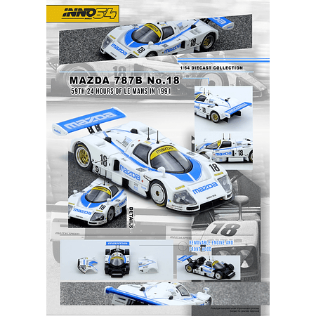 (PREVENTA) Inno64 1:64 Mazda 787B No.18 59th 24 Hours Le Mans 1991