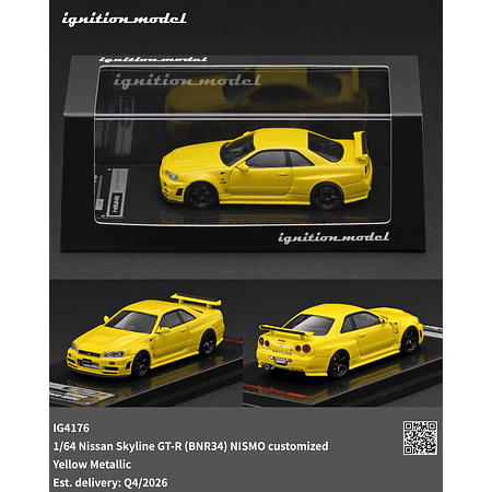 (PREVENTA) Ignition Model 1:64 Nissan Skyline GT-R (BNR34) NISMO Customized Yellow Metallic