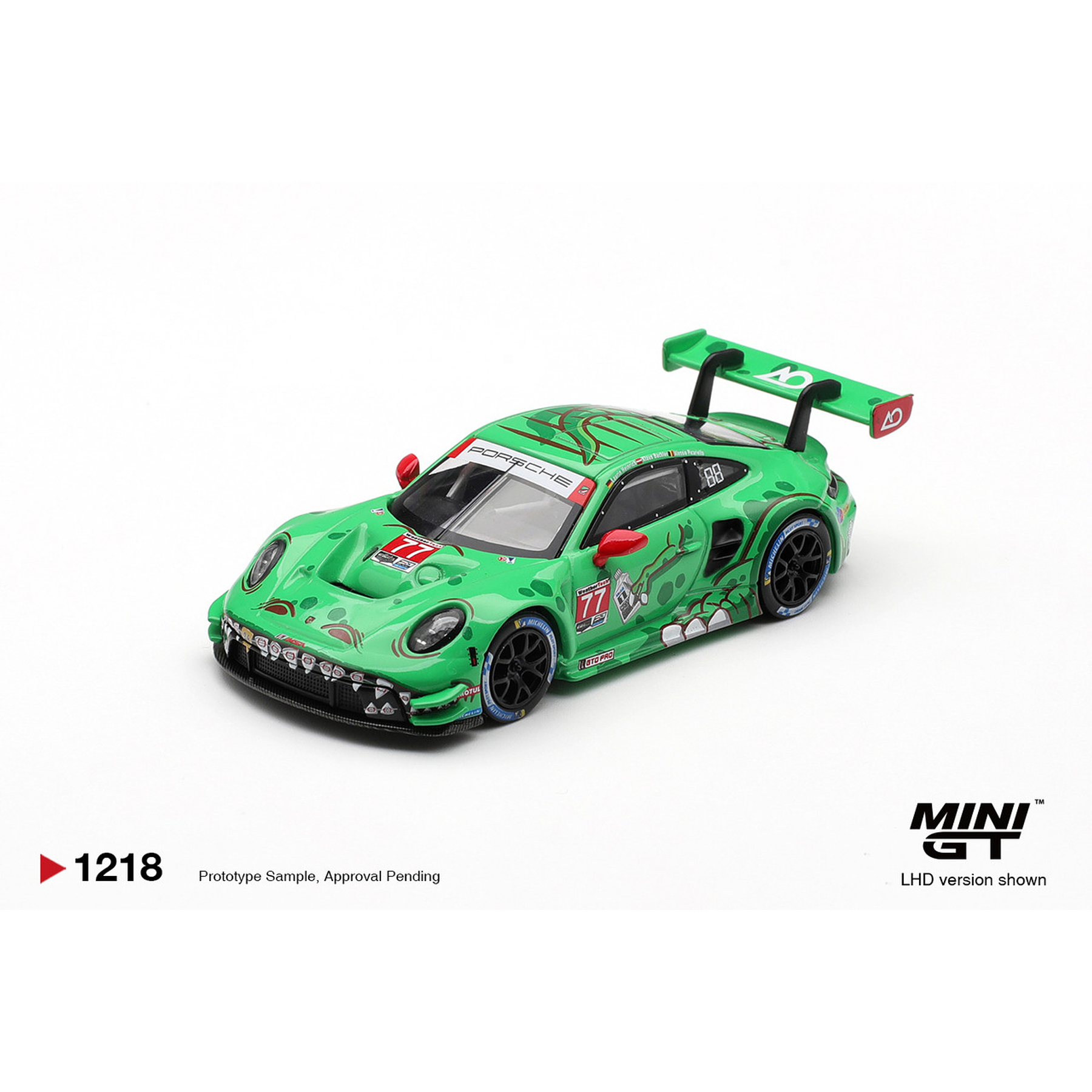 (PREVENTA) Mini GT 1:64 Porsche 911 GT3 R (992) #77 AO Racing 2025 IMSA Sebring 12 Hrs Class Winner