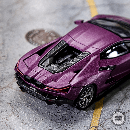 Mini GT 1:64 Lamborghini Revuelto Viola 30th – Matte Purple – Mijo Exclusives. 