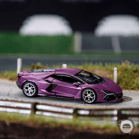 Mini GT 1:64 Lamborghini Revuelto Viola 30th – Matte Purple – Mijo Exclusives. 