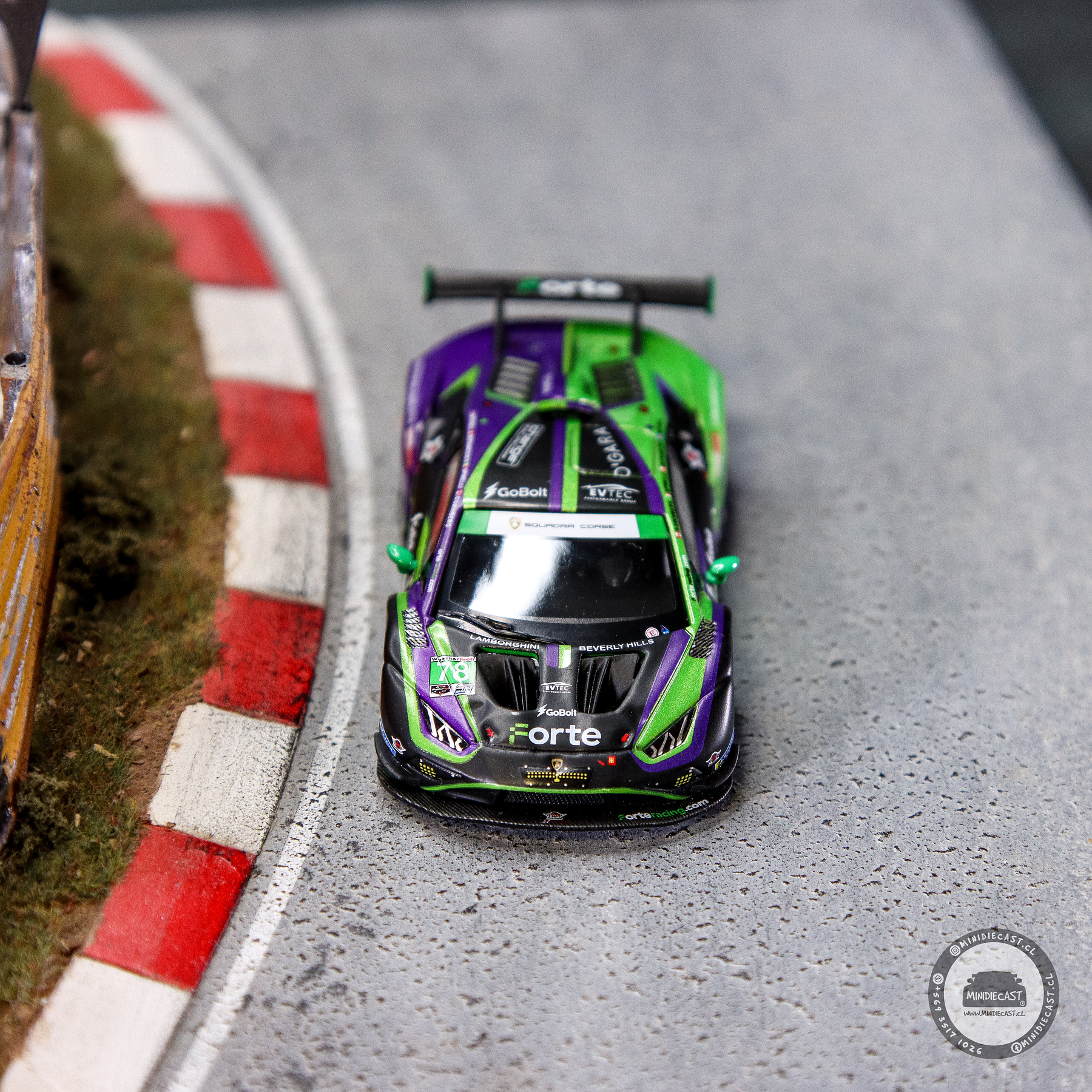 Mini GT 1:64 Lamborghini Huracán GT3 EVO2 #78 Forte Racing 2024 IMSA Daytona 24 Hrs. 