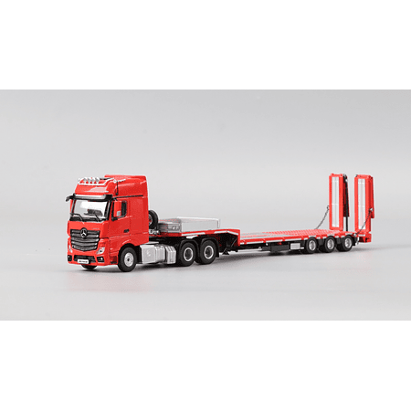 (PREVENTA) Time Micro 1:64 Mercedes-Benz - Flatbed Transport Trailer - Red
