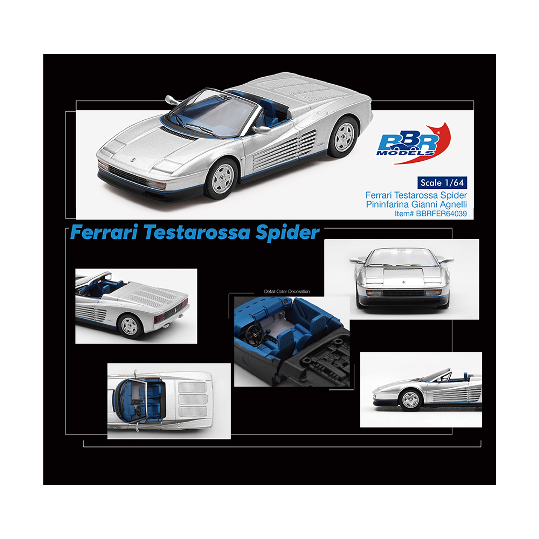 (PREVENTA) BBR Models 1:64 Ferrari Testarossa Spider – Pininfarina Gianni Agnelli – Limited Edition