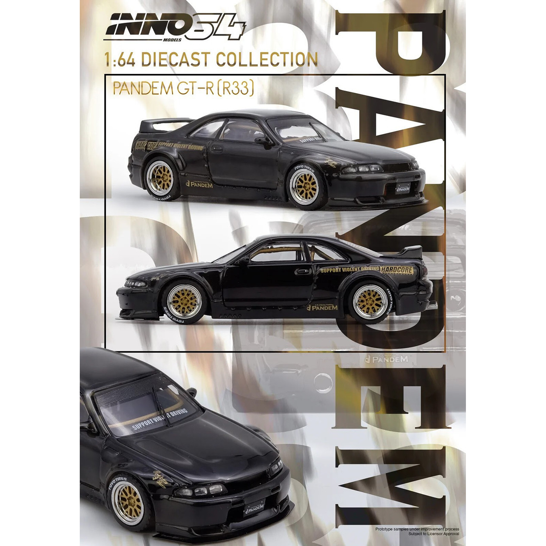 Inno64 1:64 Nissan Pandem GT-R (BCNR33) Black 