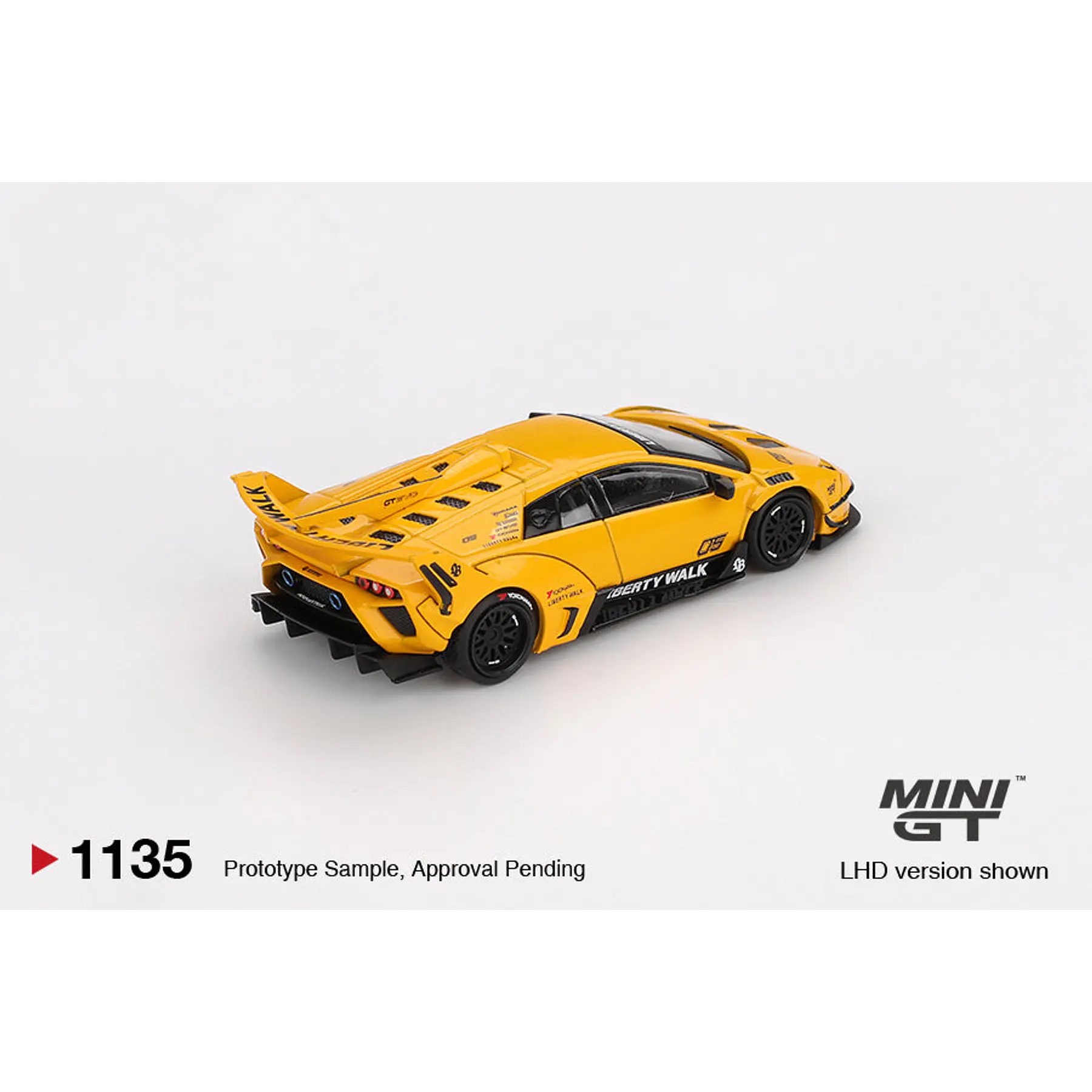 Mini GT 1:64 LB-Silhouette WORKS MURCIELAGO GT Evo – Yellow. 