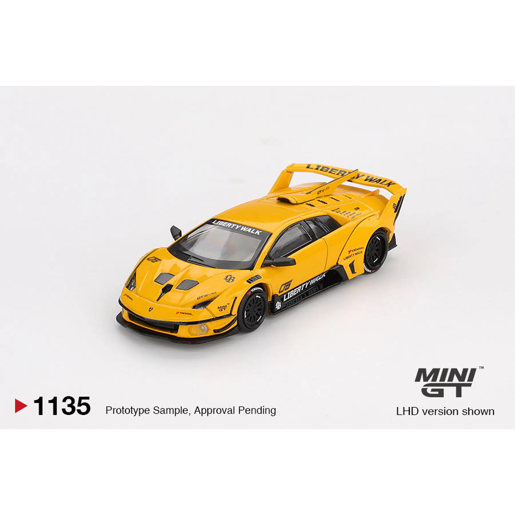 Mini GT 1:64 LB-Silhouette WORKS MURCIELAGO GT Evo – Yellow. 