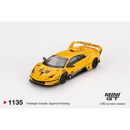 Mini GT 1:64 LB-Silhouette WORKS MURCIELAGO GT Evo – Yellow. 