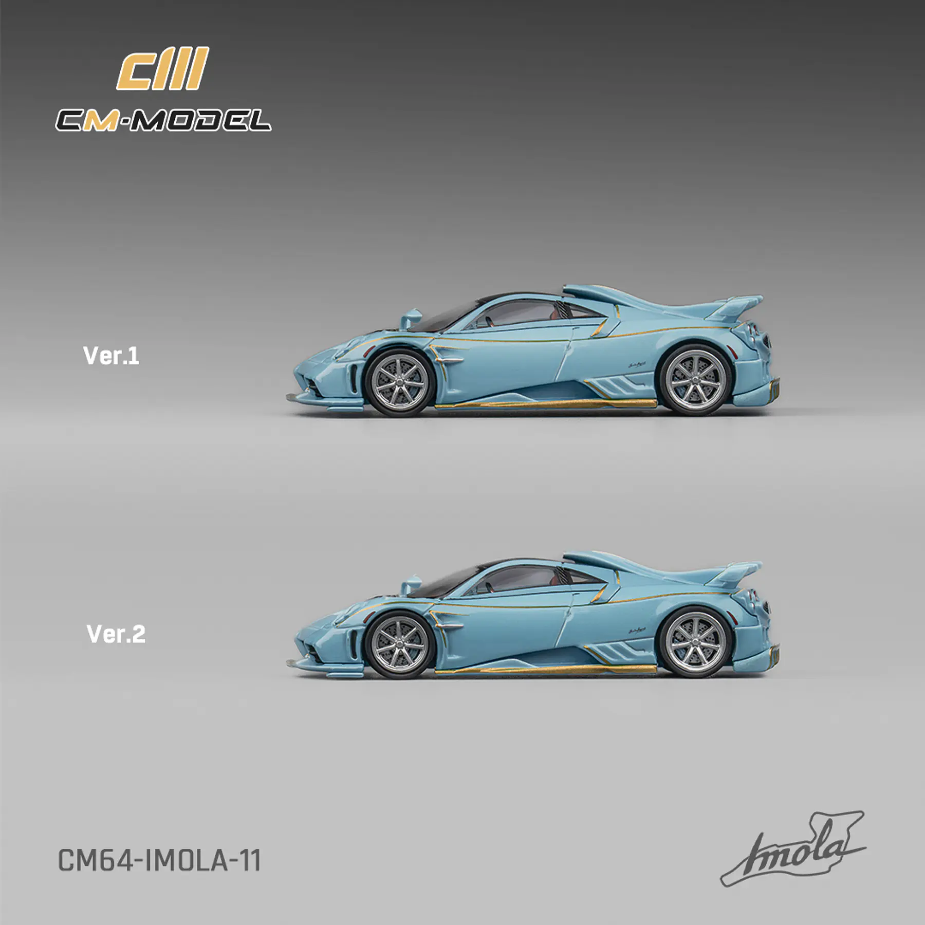 (PREVENTA) CM Model 1:64 Pagani Imola Azzurro Sardegna