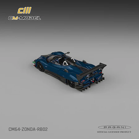 (PREVENTA) CM Model 1:64 Pagani Zonda Revolution Barchetta Blue Full Carbon