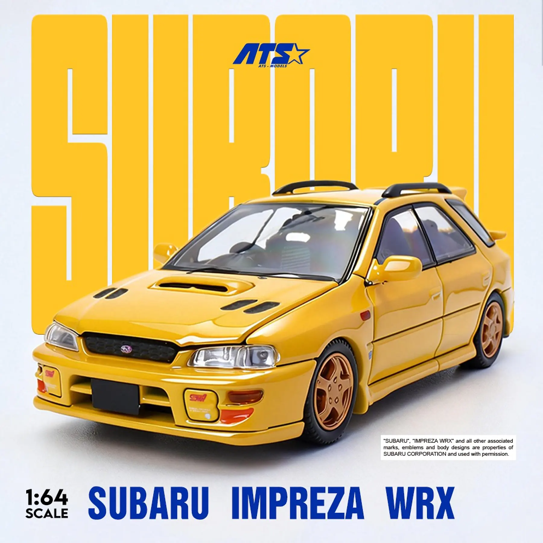 ATS 1:64 Subaru Impreza WRX wagon Yellow.