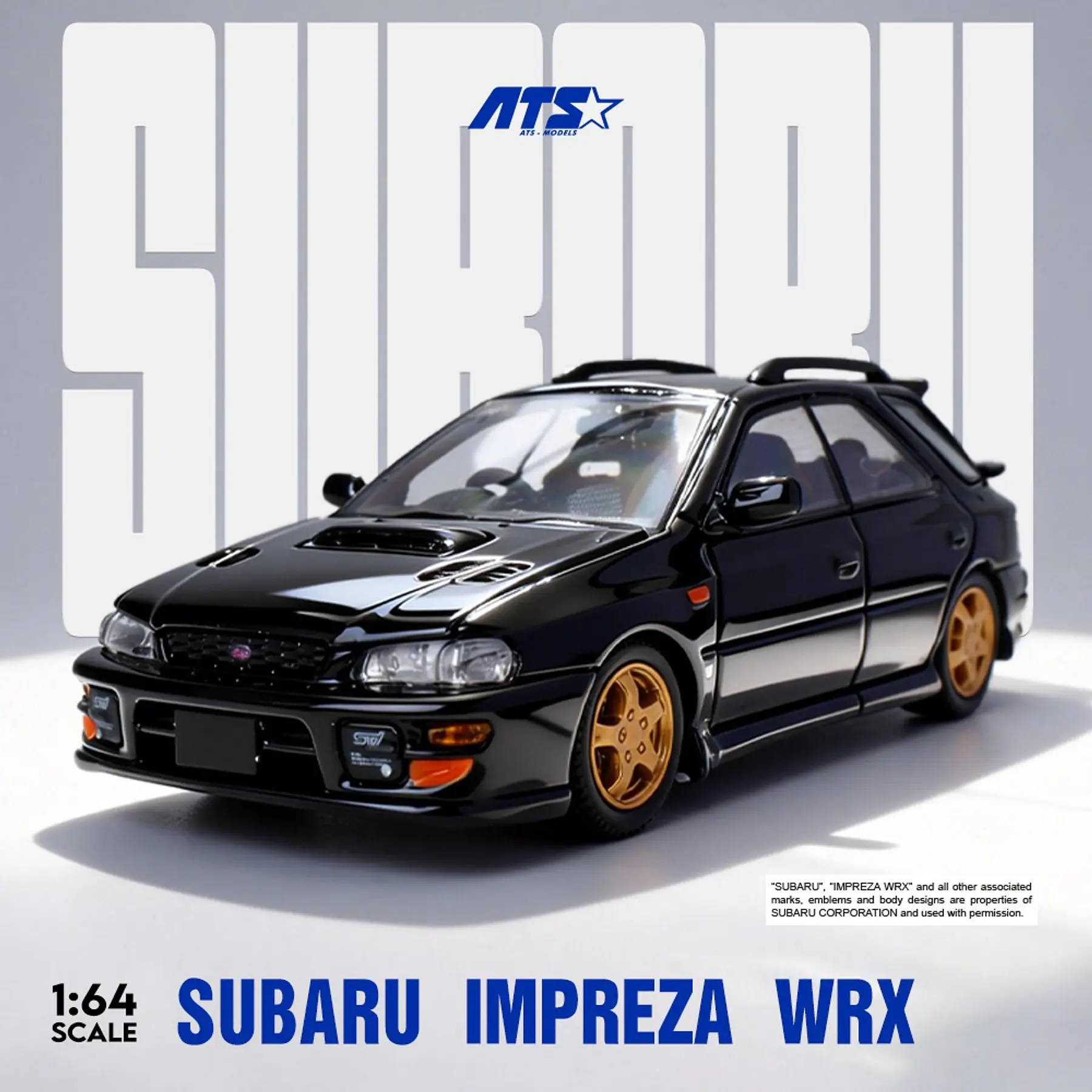 ATS 1:64 Subaru Impreza WRX wagon Black.