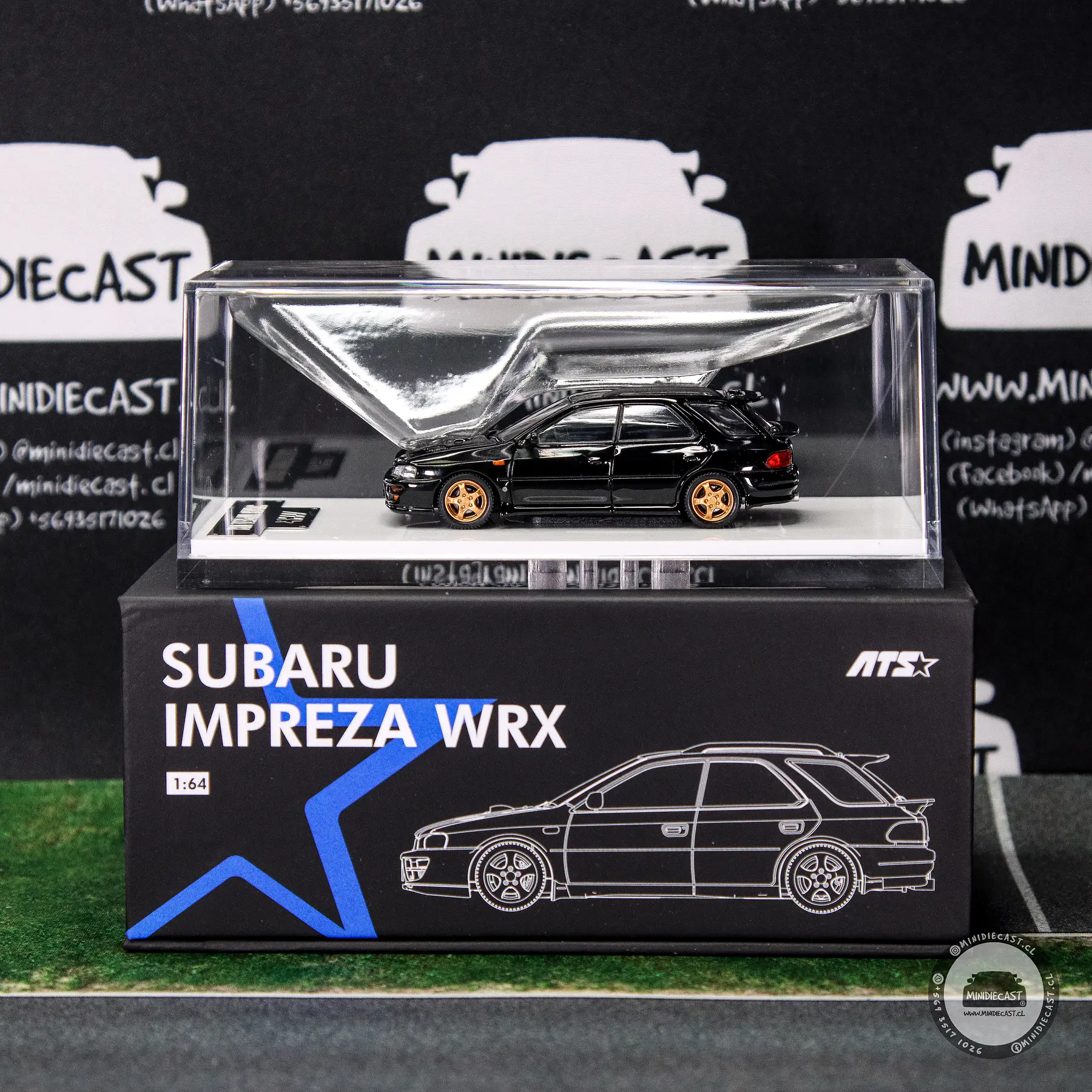 ATS 1:64 Subaru Impreza WRX wagon Black.