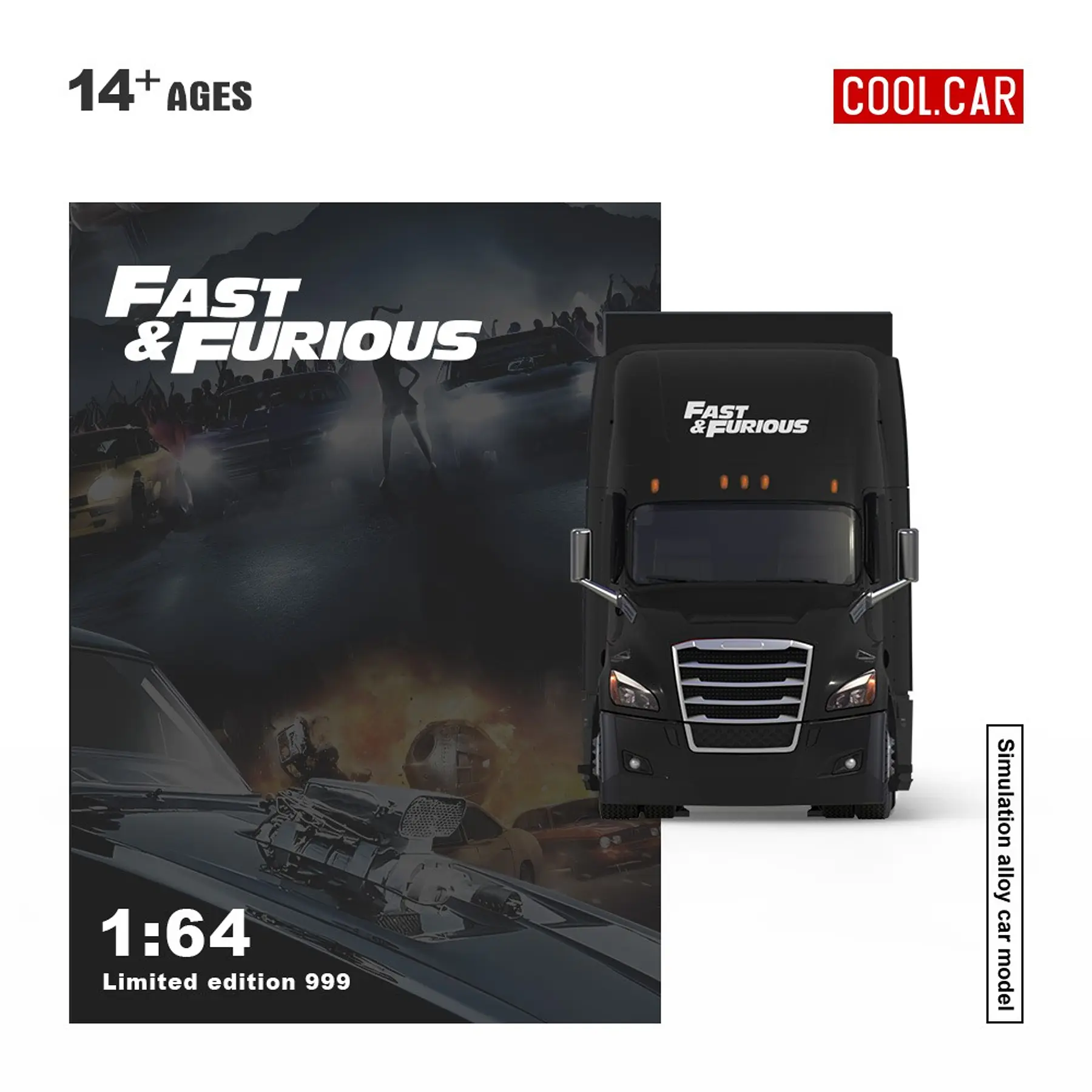 Cool Car 1:64 Freightliner Cascadia Container Truck Fast X Special.