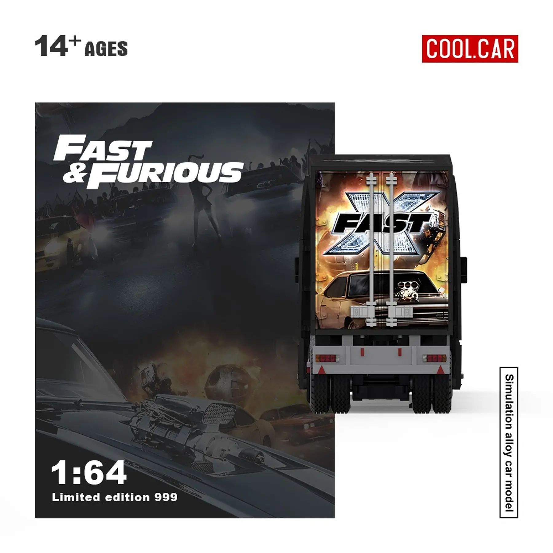 Cool Car 1:64 Freightliner Cascadia Container Truck Fast X Special.