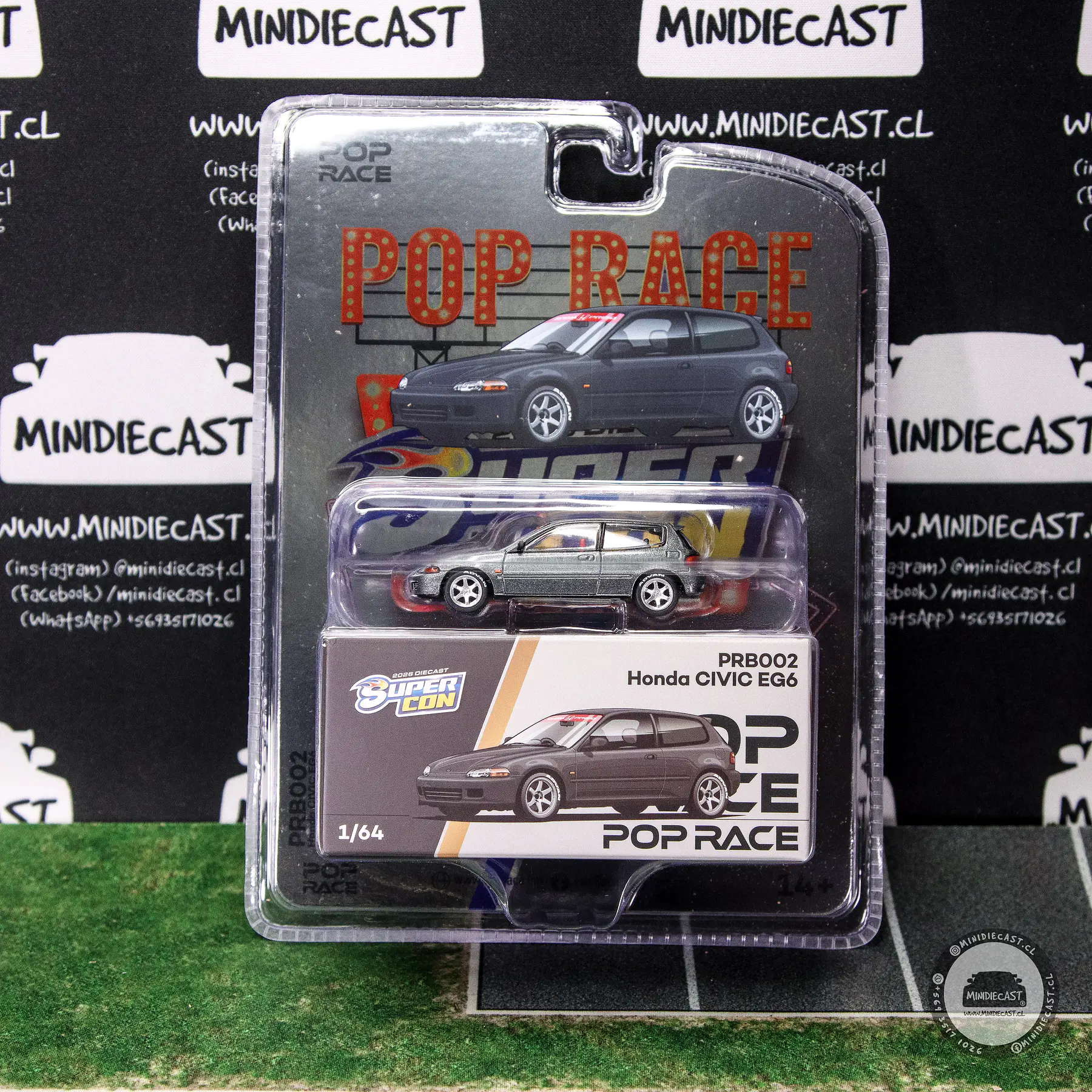 Pop Race PRB002 Honda Civic EG6 silver chrome exclusively2026 SUPERCON LAS VEGAS