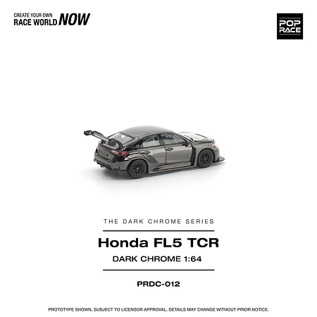 (PREVENTA) Pop Race 1:64 Honda Civic FL5 TCR Dark Chrome