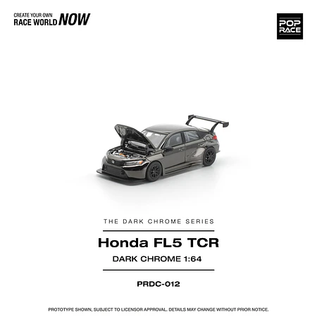 (PREVENTA) Pop Race 1:64 Honda Civic FL5 TCR Dark Chrome