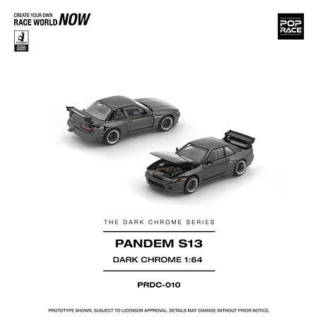 (PREVENTA) Pop Race 1:64 Pandem Nissan Silvia S13 Dark Chrome