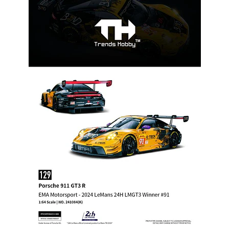 (PREVENTA) Trends Hobby 1:64 Porsche 911 GT3 R - LeMans 24H 2024 #91