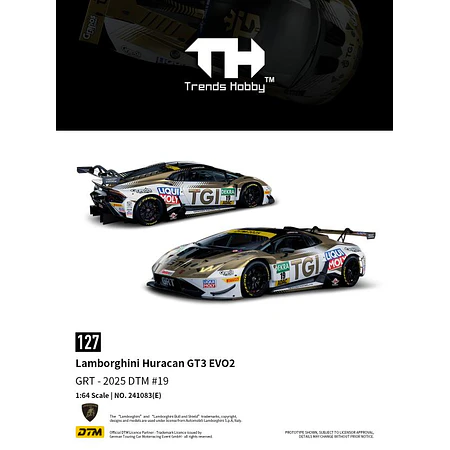 (PREVENTA) Trends Hobby 1:64 Lamborghini Huracan GT3 EVO2 - DTM 2025 #19