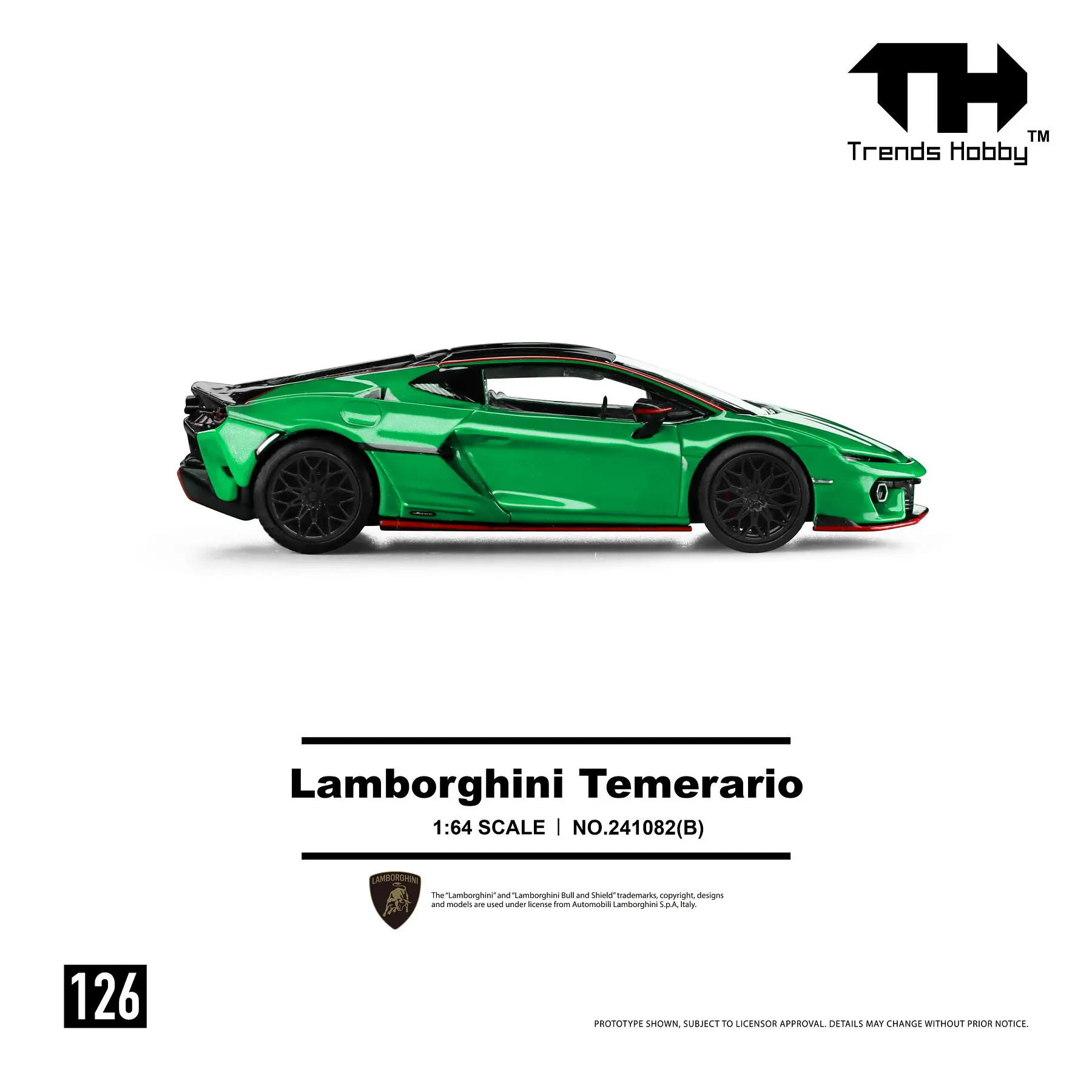 (PREVENTA) Trends Hobby 1:64 Lamborghini Temerario- Green