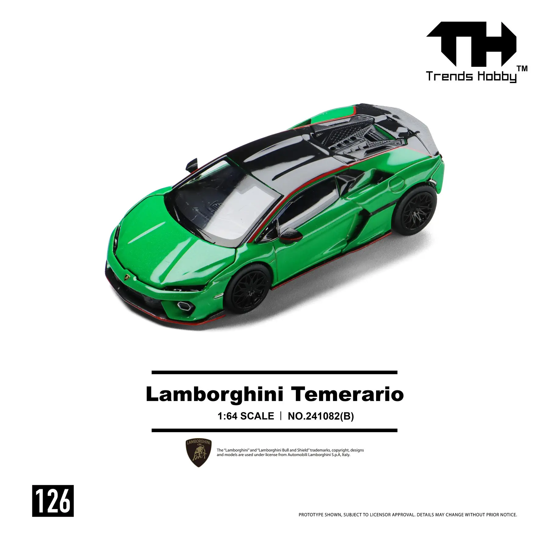 (PREVENTA) Trends Hobby 1:64 Lamborghini Temerario- Green