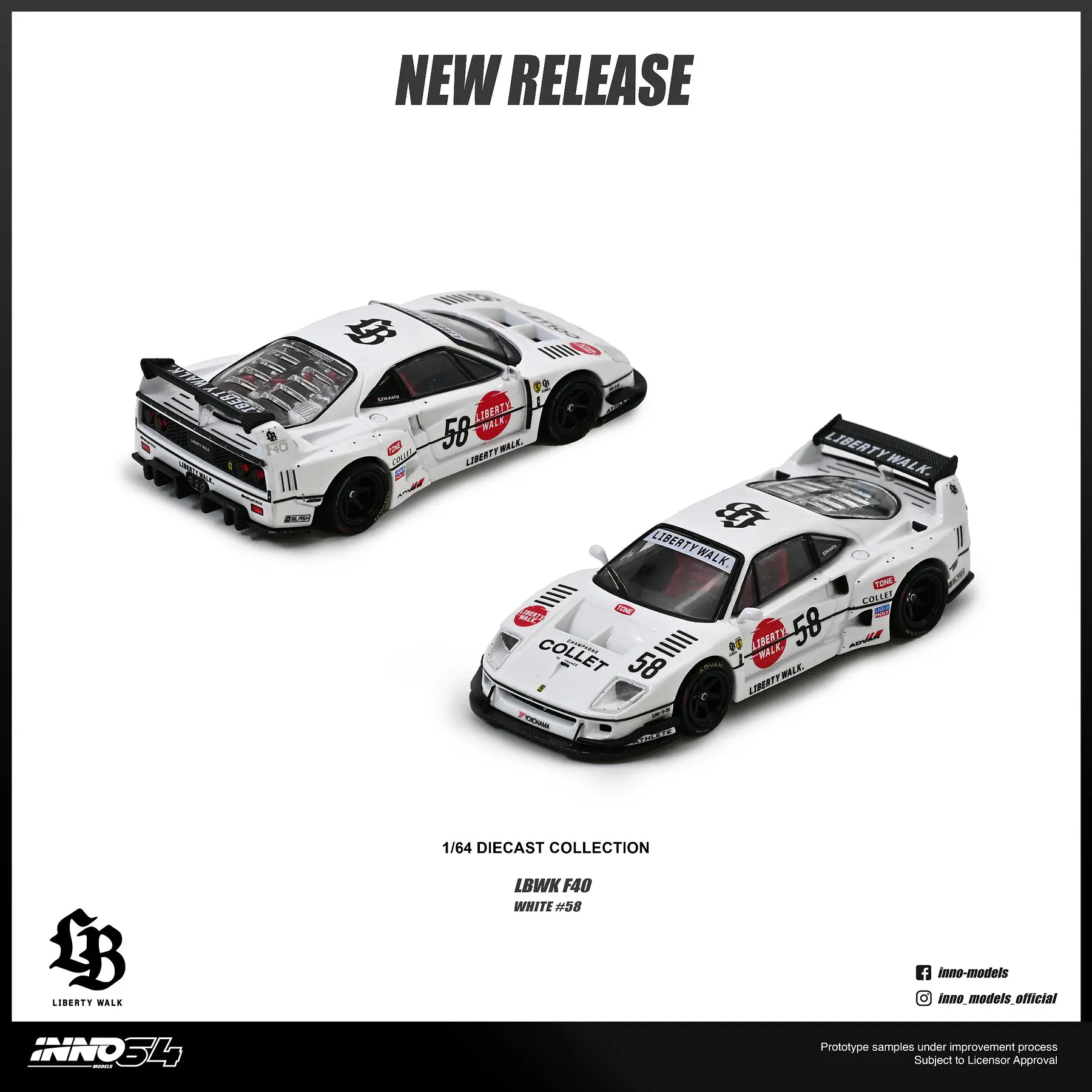 (PREVENTA) Inno64 1:64 Ferrari LBWK F40 COLLET #58