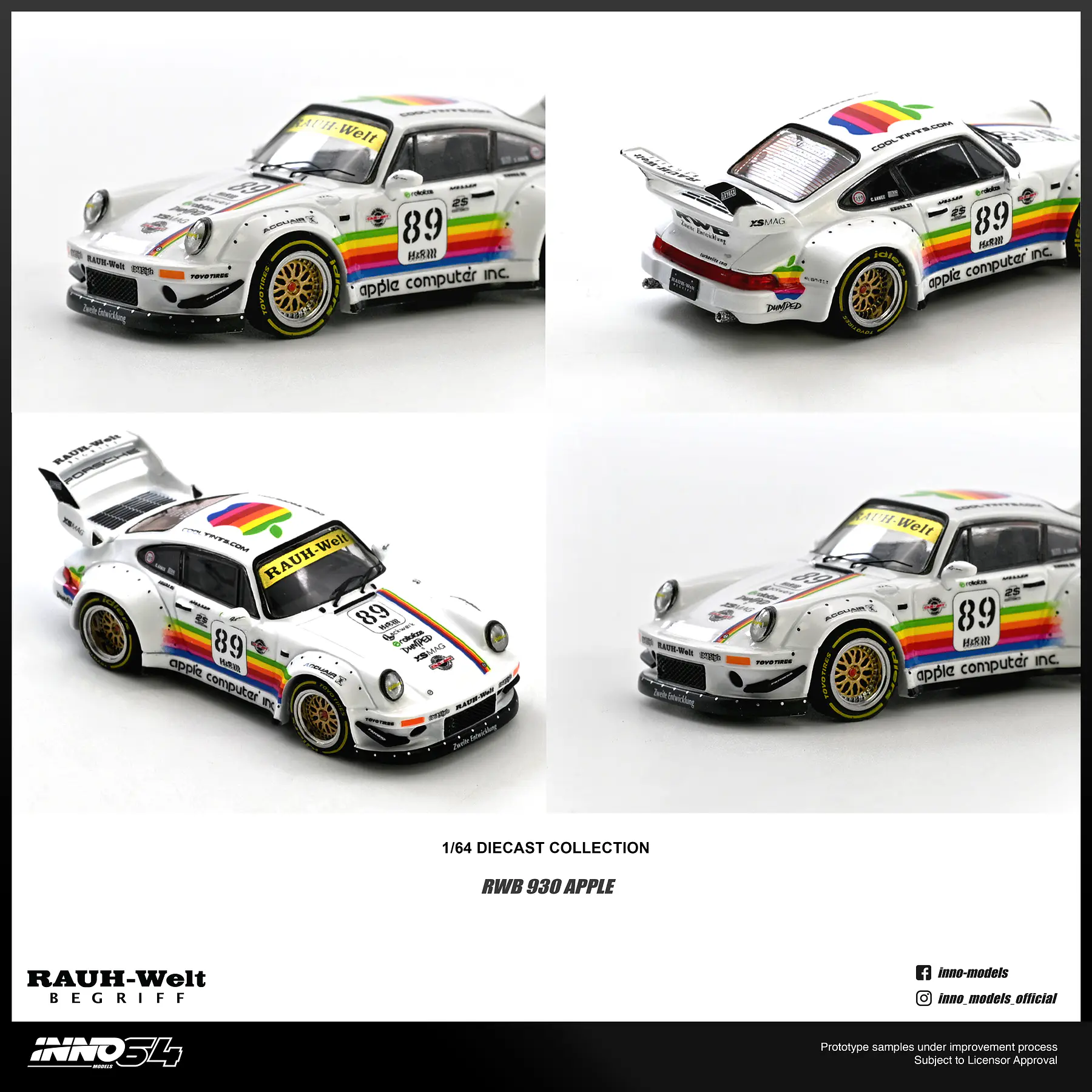 (PREVENTA) Inno64 1:64 Porsche RWB 930 #89 Apple Livery