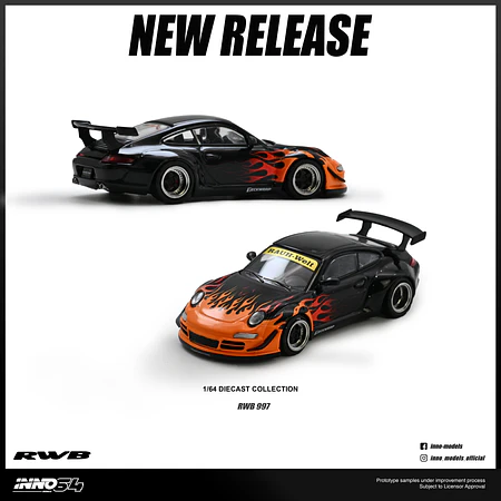 (PREVENTA) Inno64 1:64 Porsche RWB 997 Orange Burning Flame